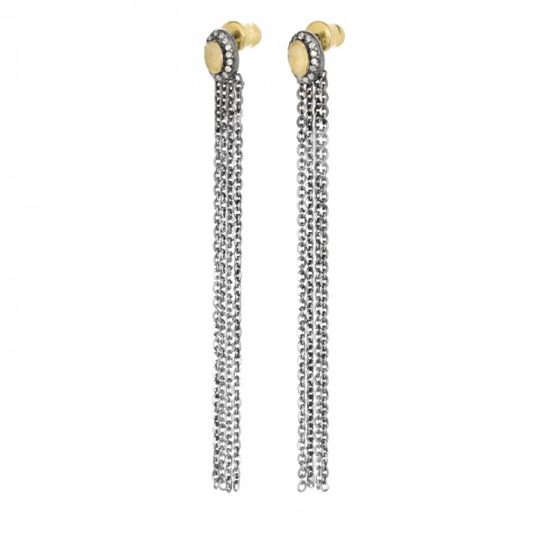 Marie Laure Chamorel ilgi sidabro auskarai su deimantais